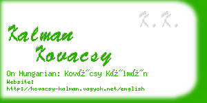 kalman kovacsy business card